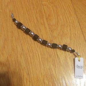 Black and silver bracelet